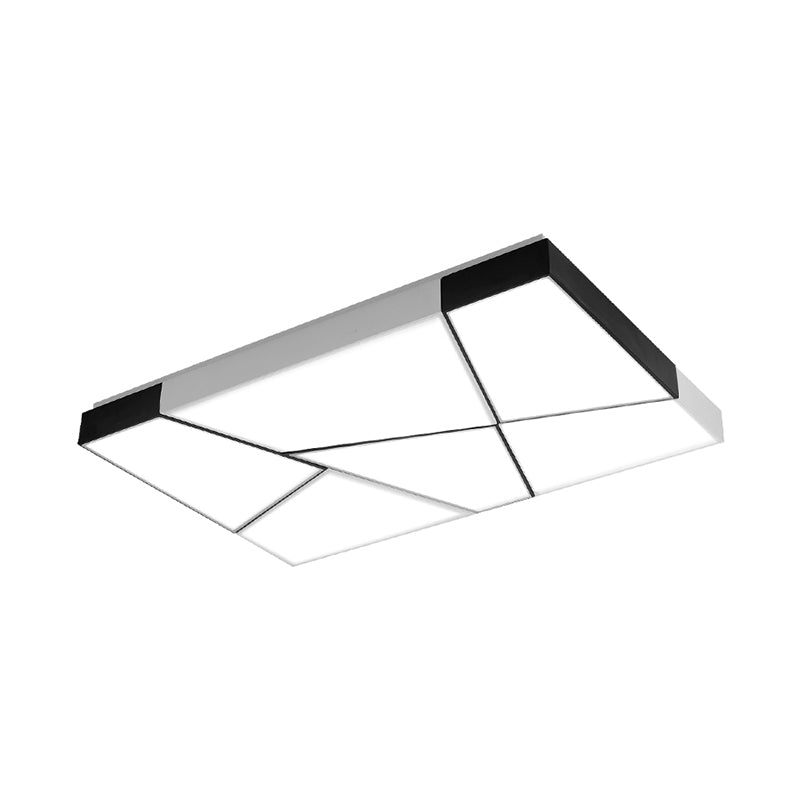 Modern Minimalist Led Ceiling Lamp: Black - White Acrylic Flush Mount Light For Living Room