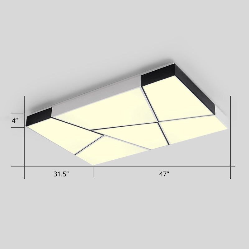 Modern Minimalist Led Ceiling Lamp: Black - White Acrylic Flush Mount Light For Living Room White /