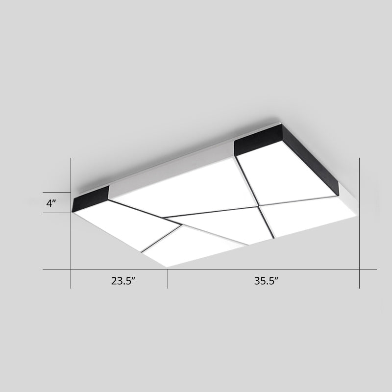 Modern Minimalist Led Ceiling Lamp: Black - White Acrylic Flush Mount Light For Living Room White /