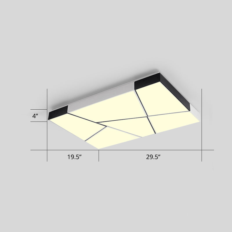 Modern Minimalist Led Ceiling Lamp: Black-White Acrylic Flush Mount Light For Living Room White /