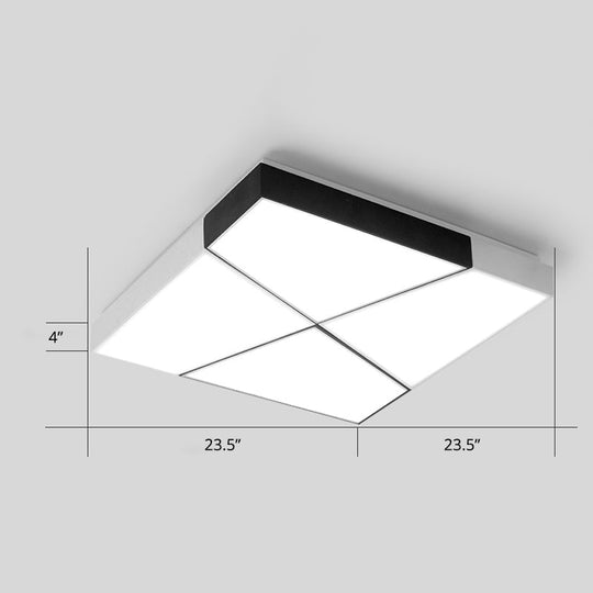 Modern Minimalist Led Ceiling Lamp: Black - White Acrylic Flush Mount Light For Living Room White /
