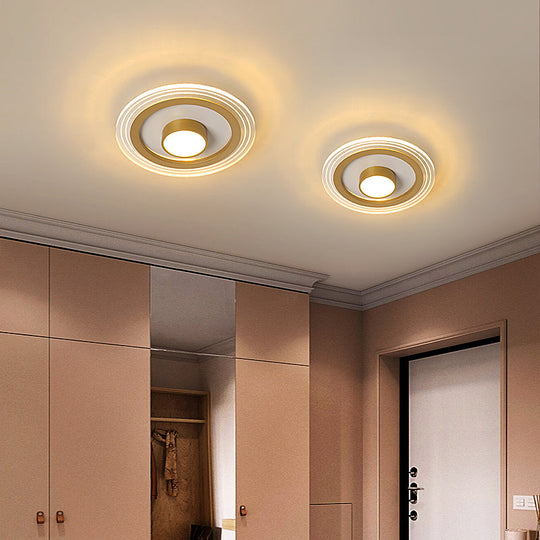 Minimalist Gold Led Flushmount Foyer Light Small Acrylic Ceiling Flush Mount
