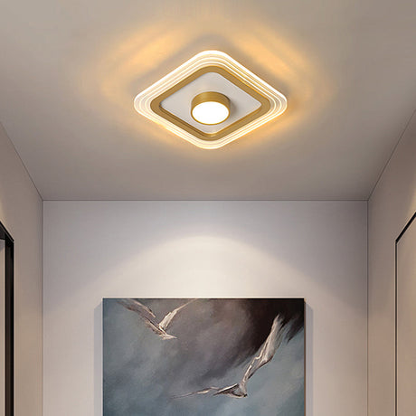 Minimalist Gold Led Flushmount Foyer Light Small Acrylic Ceiling Flush Mount
