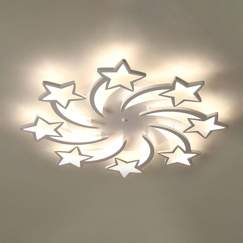 Modern White Acrylic Led Flush Mount Ceiling Light Fixture For Living Room 8 /