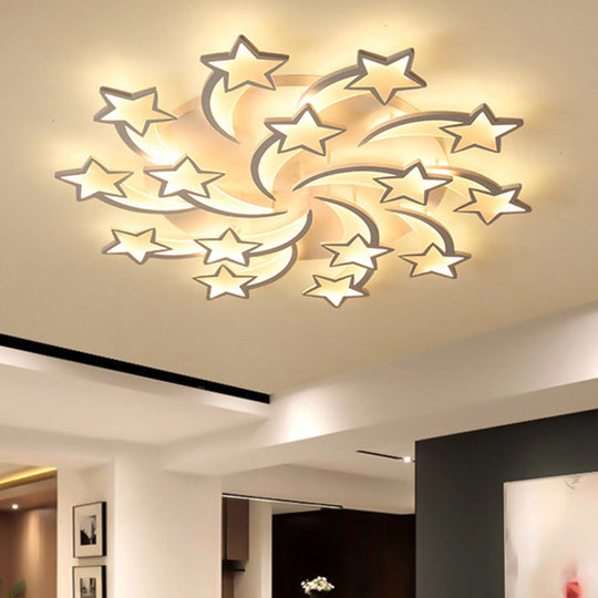 Modern White Acrylic Led Flush Mount Ceiling Light Fixture For Living Room 15 /