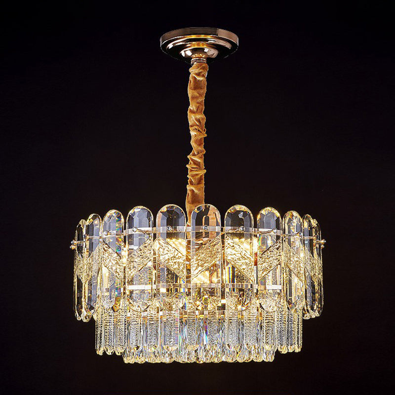 Modern K9 Crystal Hanging Lamp: Sleek Suspension Light Fixture For Bedrooms