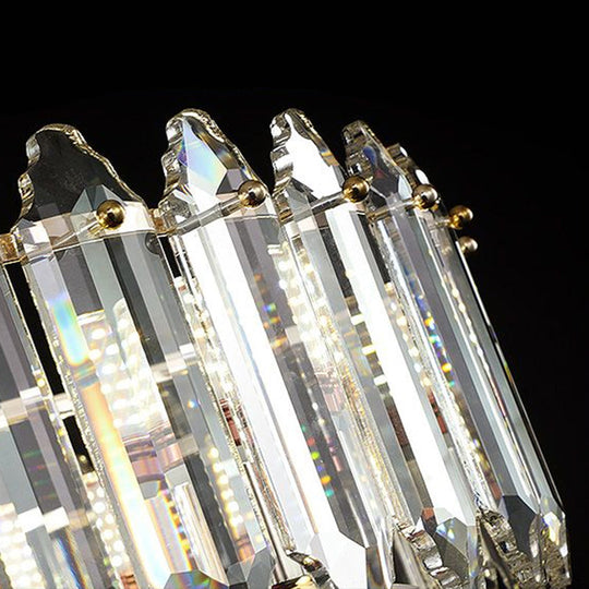 K9 Crystal Drum Flush Light - Elegant 6-Bulb Ceiling Fixture For Bedroom