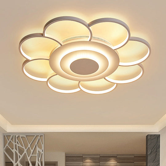 31.5’/39’ Flower Flushmount Acrylic Led White Ceiling Light In Warm/White/Natural - Simple &