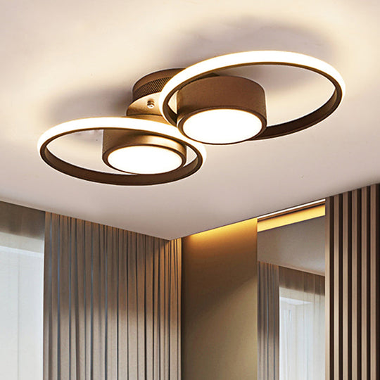 Contemporary Led Ceiling Light With Acrylic Shade Available In Warm/White - 2/4/6 Lights Flush