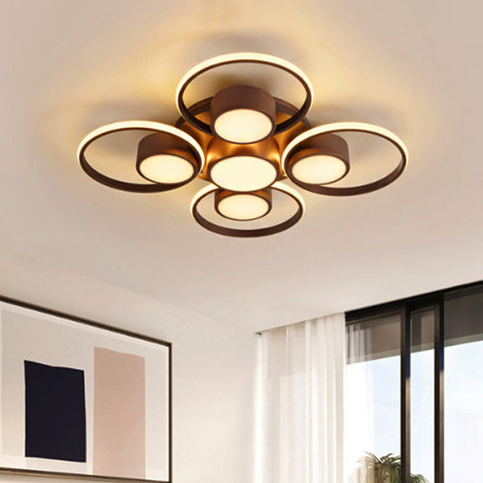 Contemporary Led Ceiling Light With Acrylic Shade Available In Warm/White - 2/4/6 Lights Flush