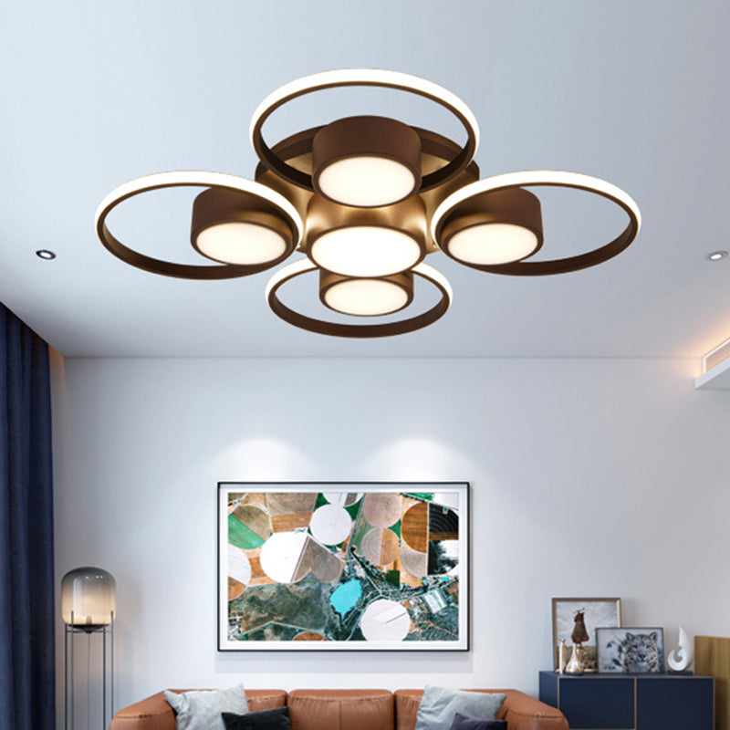 Contemporary Led Ceiling Light With Acrylic Shade Available In Warm/White - 2/4/6 Lights Flush