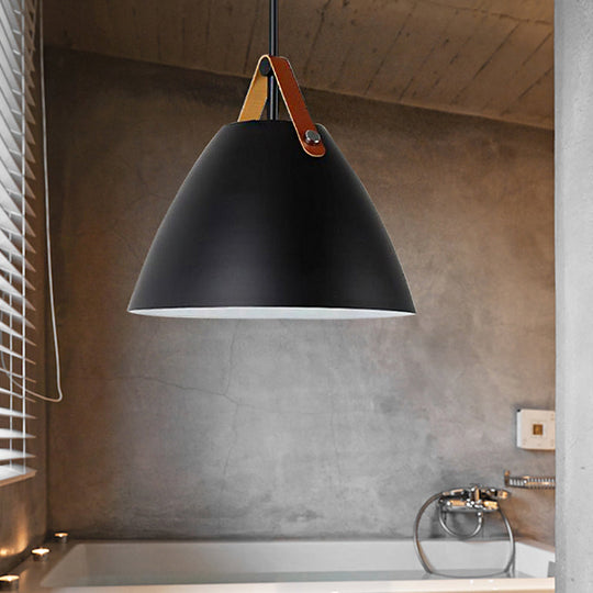 Nordic Curved Coolie Pendant Light - Sleek Aluminum Hanging Lamp In Chic Black/Blue/Grey/Pink/White