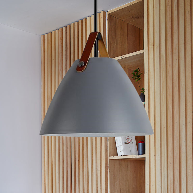 Modern Nordic Curved Coolie Pendant Light - Aluminum Hanging Lamp Single Black/Blue/Grey/Pink/White