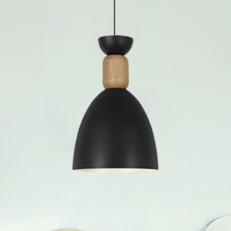 Macaron Dining Room Suspended Light Fixture With Metal And Wood Accents Black