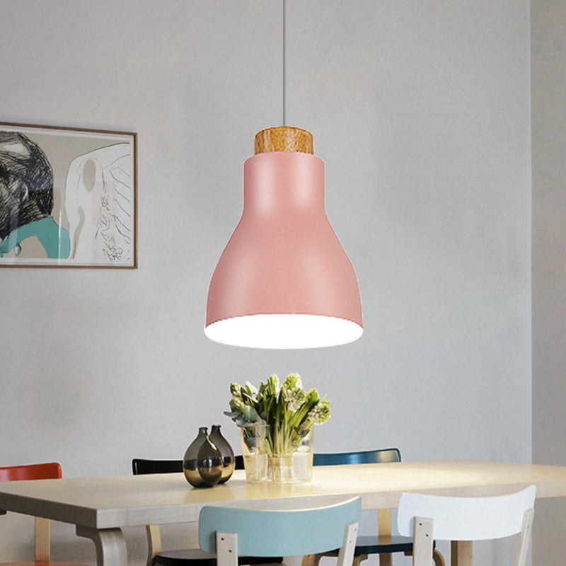 Nordic Half-Bottle Pendant Light - Modern Metallic Hanging For Balcony Or Study Room