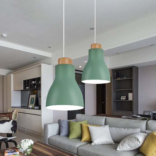 Nordic Half-Bottle Pendant Light - Stylish Metallic Hanging For Balcony And Study Room