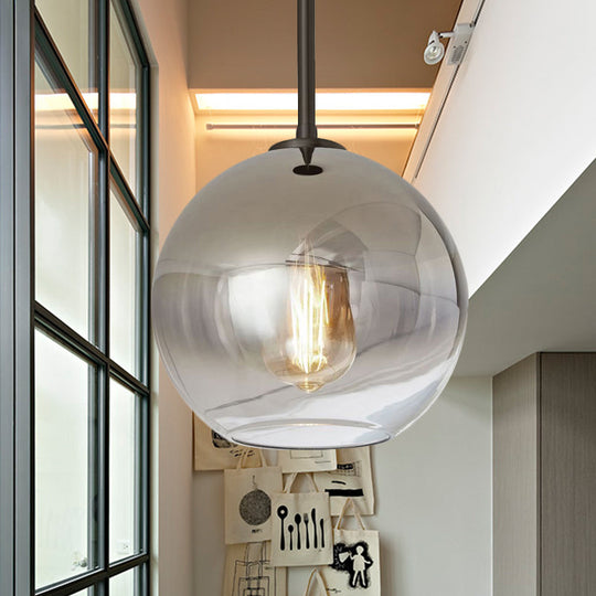 Nordic Glass Globe Pendant Lighting - 1 Light Sliver/Gold Finish 8/10/12W