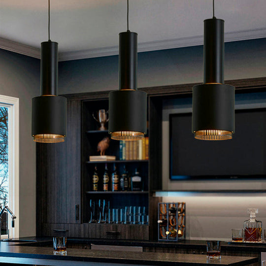 Modernist Black/White Hand Grenade Pendant Light For Restaurant Black