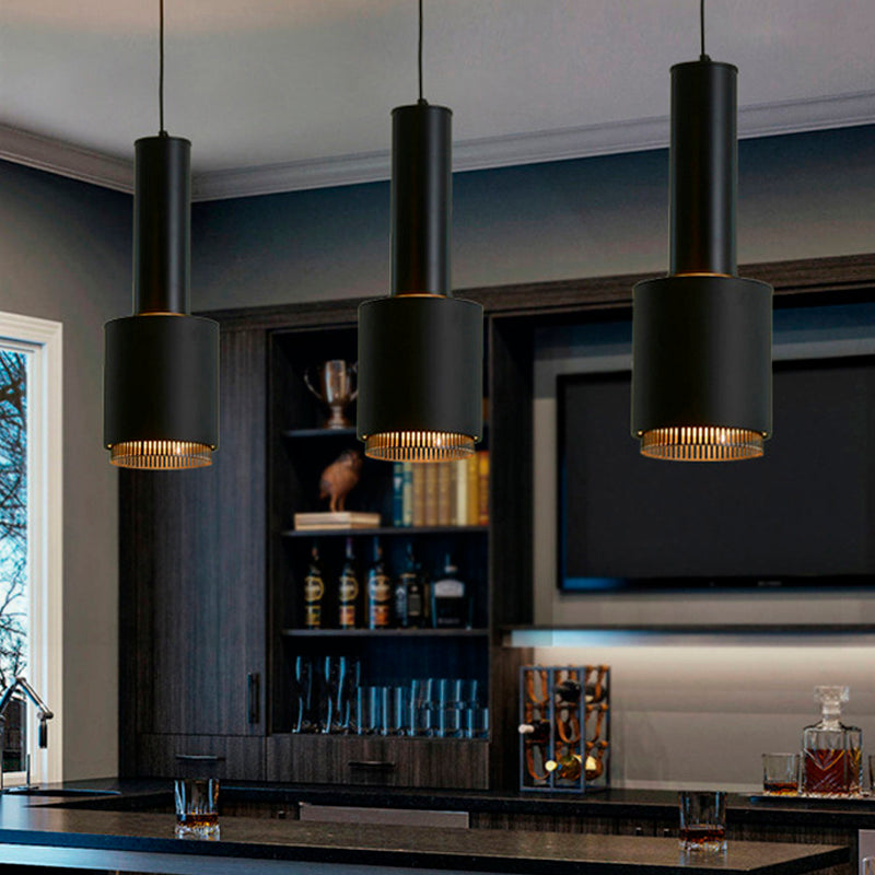 Modernist Black/White Hand Grenade Pendant Light For Restaurant: Metal Hanging Ceiling Fixture Black