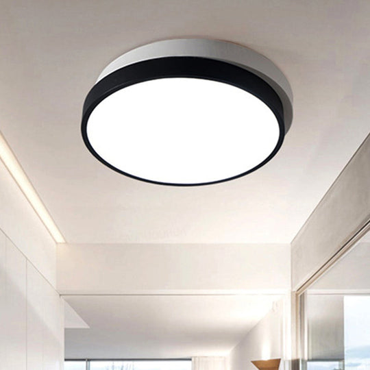 Modern Metal Flush Mount Ceiling Light Fixture With Led Acrylic Shade - Black 11’/15’/19’ Diameter