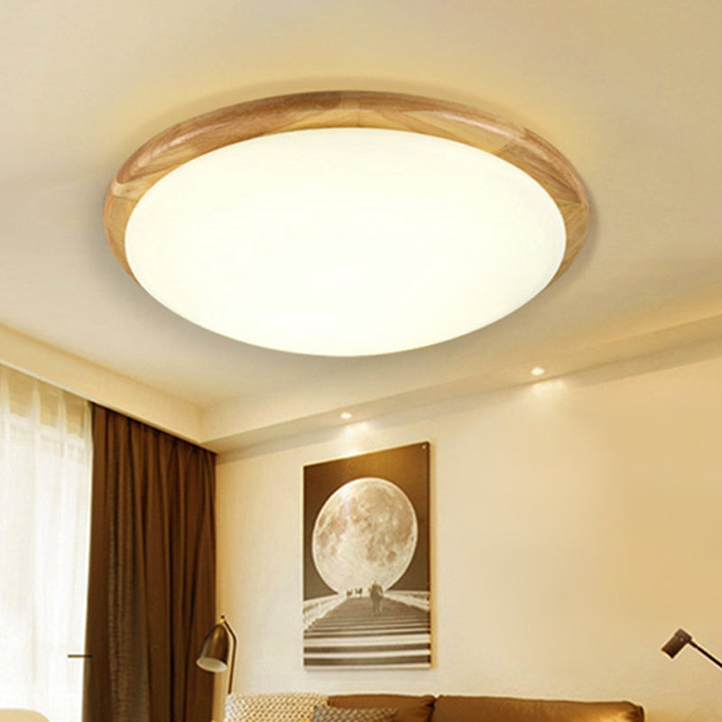 Japanese - Style Ceiling Mount Light With Domed Shade For Study Room - Acrylic Lamp In Warm/White