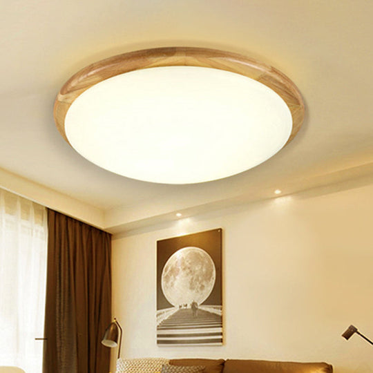 Japanese - Style Ceiling Mount Light With Domed Shade For Study Room - Acrylic Lamp In Warm/White