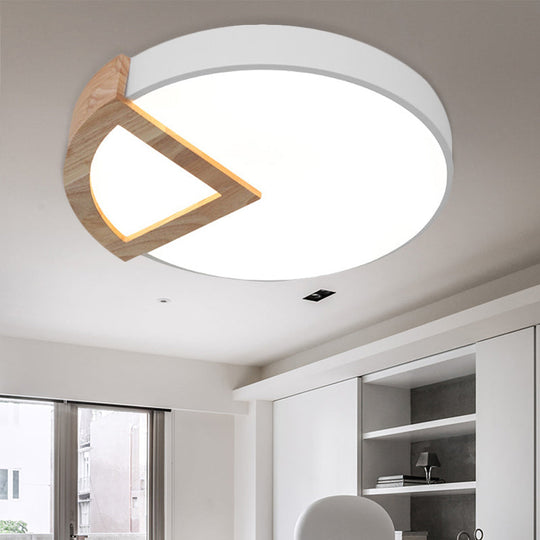 Wood Triangle Nordic Led Ceiling Lamp In 5 Colors (Warm/White) For Kindergarten
