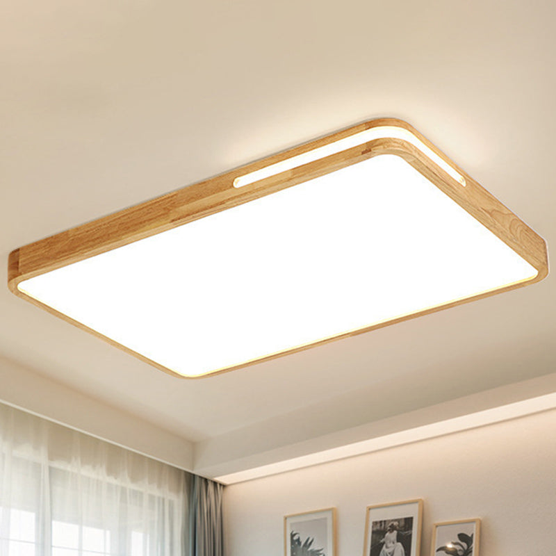 Japanese Style Beige Ceiling Mount Light - Acrylic Led Lamp For Study Room