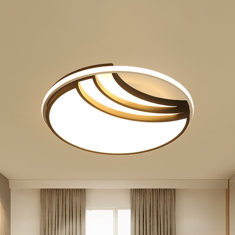 Modern Multi-Layer Flush Mount Ceiling Light - Metal Led Wide 18/23.5/35.5 Black Bedroom