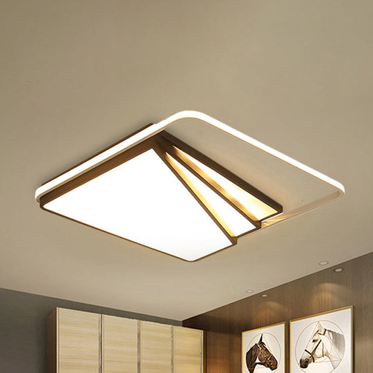 Modern Multi - Layer Flush Mount Ceiling Light - Metal Led Wide 18’/23.5’/35.5’ Black Bedroom