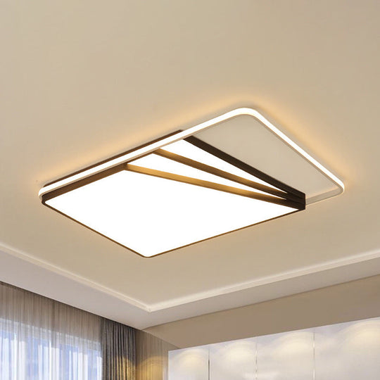Modern Multi-Layer Flush Mount Ceiling Light - Metal Led Wide 18/23.5/35.5 Black Bedroom
