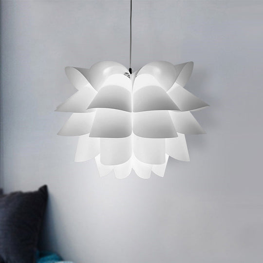 White Lotus Hanging Ceiling Lamp - Modern Acrylic Pendant Light (15’/18’/20.5’ Wide)
