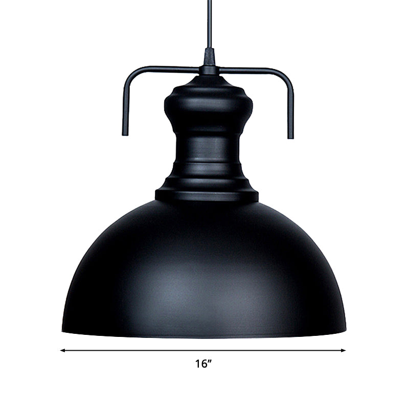 13’/16’ Warehouse Dome Hanging Ceiling Light - Metal Pendant In Black For Dining Room