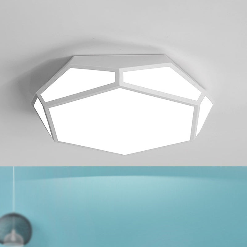 16.5’/20.5’ Metal Geometric Flush Mount Ceiling Light With Acrylic Shade In Nordic Black/White