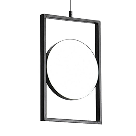 Modern Black Metal Led Pendant Hanging Light Horizontal/Vertical Suspension Fixture