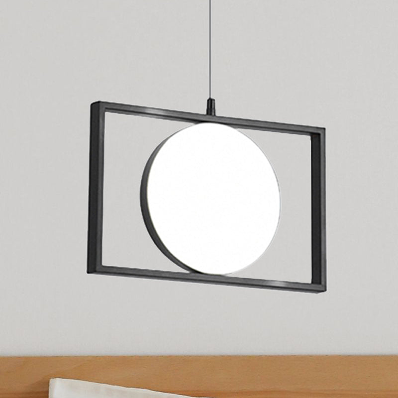 Modern Black Metal Led Pendant Hanging Light Horizontal/Vertical Suspension Fixture