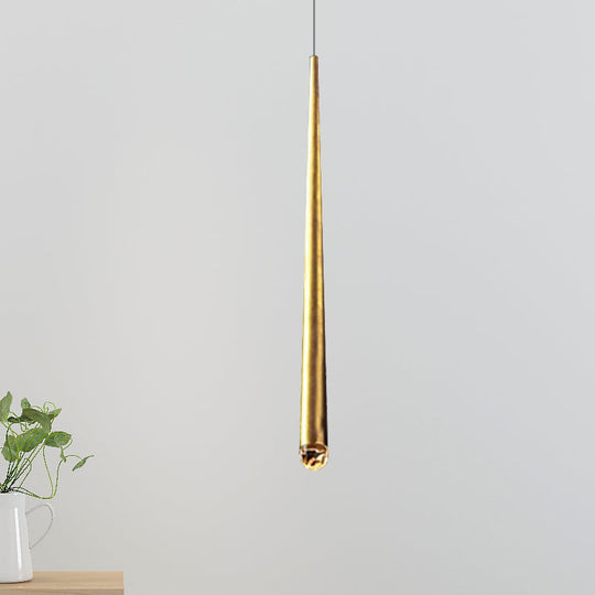 Modern Metal Led Ceiling Pendant Light - Adjustable Cord Black/Brass Ideal For Minimalist Living