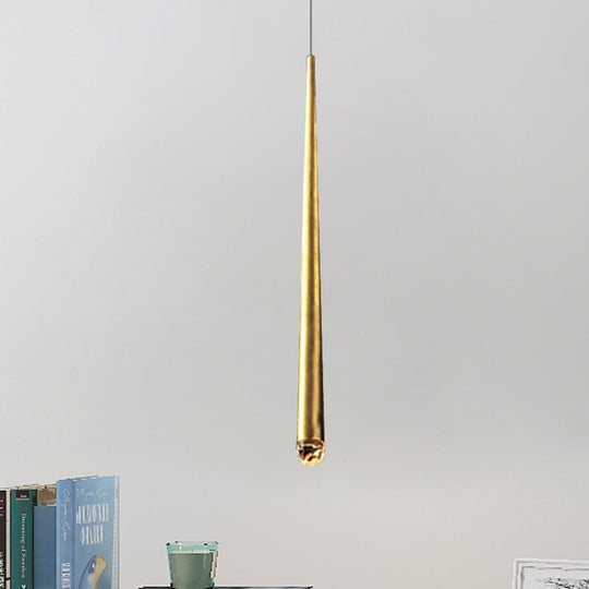 Modern Metal Led Ceiling Pendant Light - Adjustable Cord Black/Brass Ideal For Minimalist Living