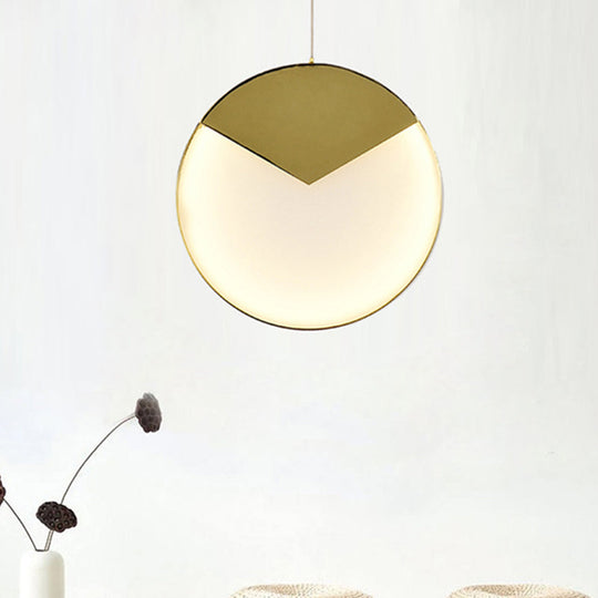 Post Modern Gold Milk Glass Pendant Ceiling Lamp For Living Room With Led Lights And Multiple Arc