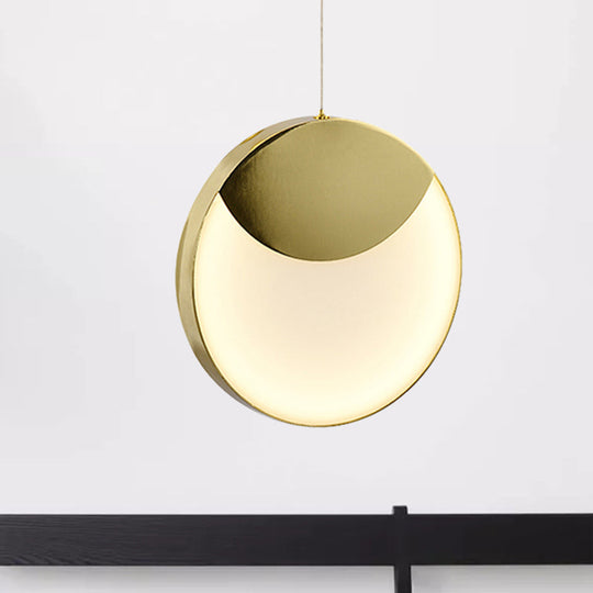 Led Gold Milk Glass Pendant Ceiling Lamp For Modern Living Room’