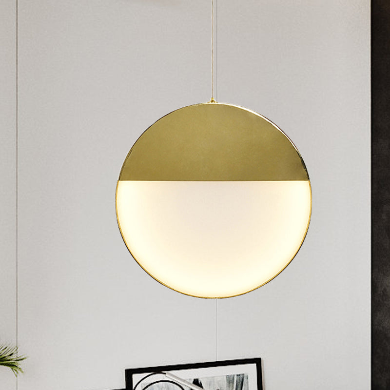 Led Gold Milk Glass Pendant Ceiling Lamp For Modern Living Room’