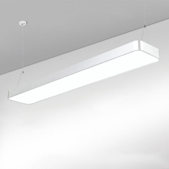 Sleek Rectangular Led Hanging Lighting - 23.5/35.5/47 Long | Slim Metal Shade Minimalistic