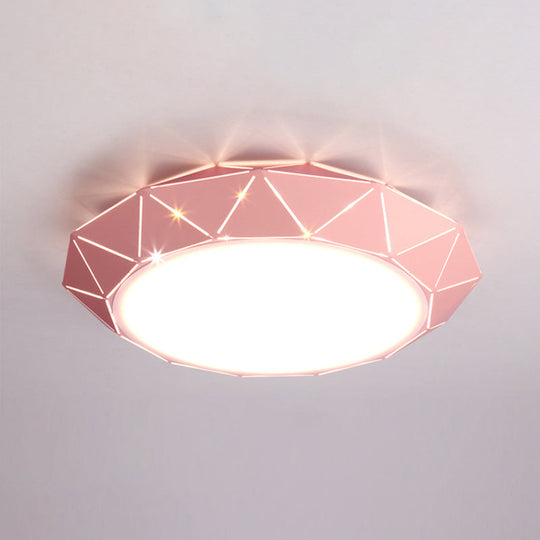 Sleek Ufo Girl Bedroom Led Ceiling Light - Acrylic Metal Nordic Flushmount