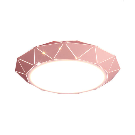 Sleek Ufo Girl Bedroom Led Ceiling Light - Acrylic Metal Nordic Flushmount