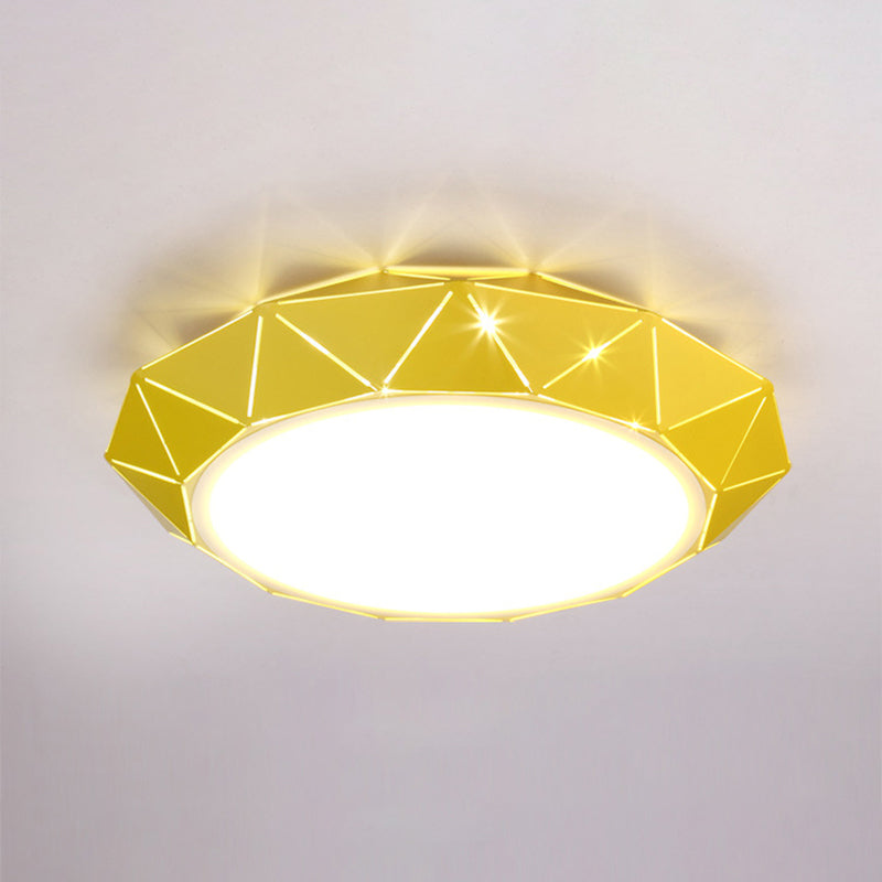 Sleek Ufo Girl Bedroom Led Ceiling Light - Acrylic Metal Nordic Flushmount