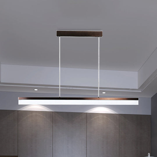 Minimalist Led Pendant Light In Black White Or Brown - Warm Natural Lighting 31.5 39 47 Wide /