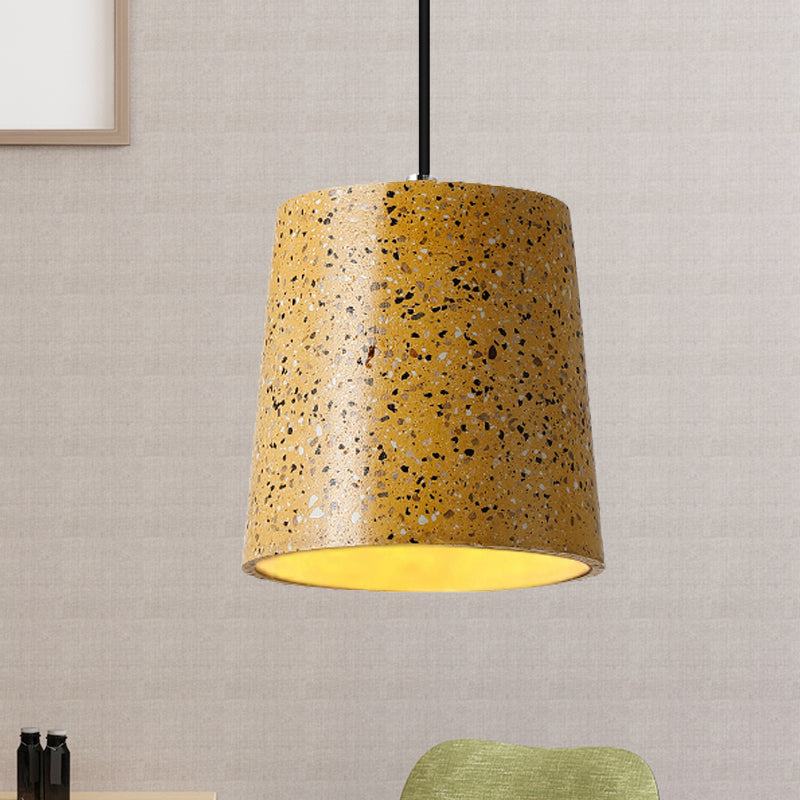 Nordic Style Cement Cone Pendant Lighting - 1 Light Black/White/Brown Hanging