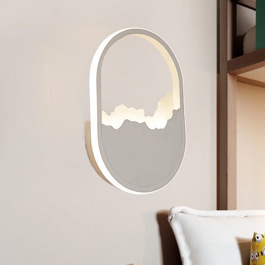 Modern Oval Wall Sconce With Led Lighting For Your Bedroom White / Warm