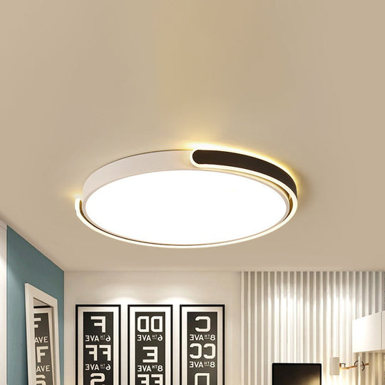 Modern Led Flush Ceiling Light With Acrylic Shade In Black/White/Champagne 15’/19’/23’