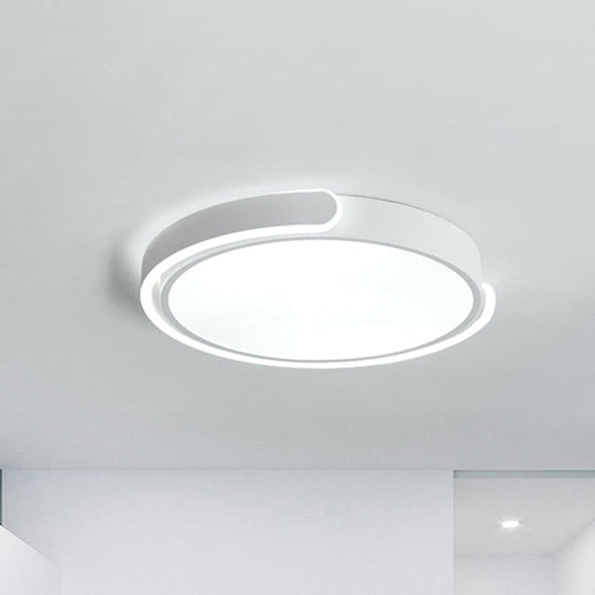 Modern Led Flush Ceiling Light With Acrylic Shade In Black/White/Champagne 15’/19’/23’